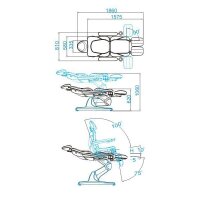 Elektrischer Podologie-Stuhl  Pedi 3-Motoren grau